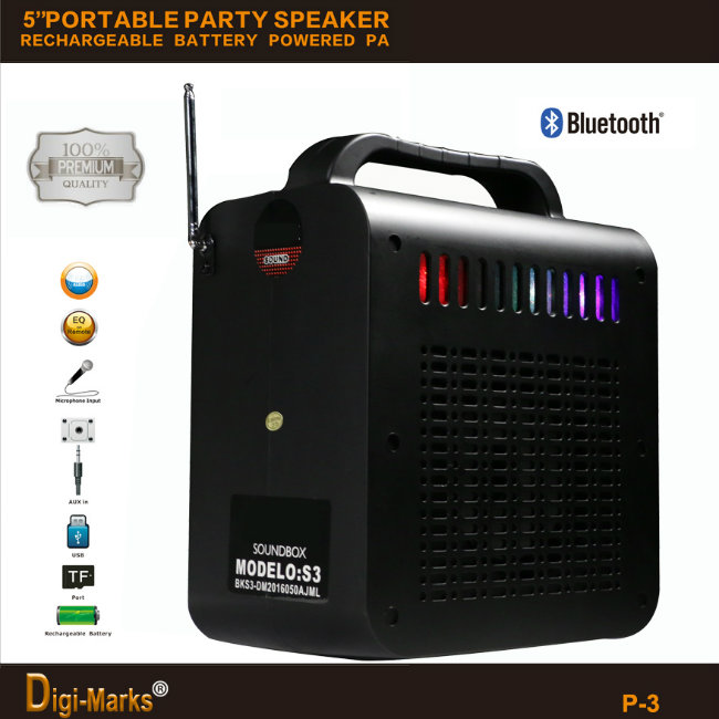 Best-Seller Portable Wireless LED Stage Stereo Radio FM Bluetooth Speaker