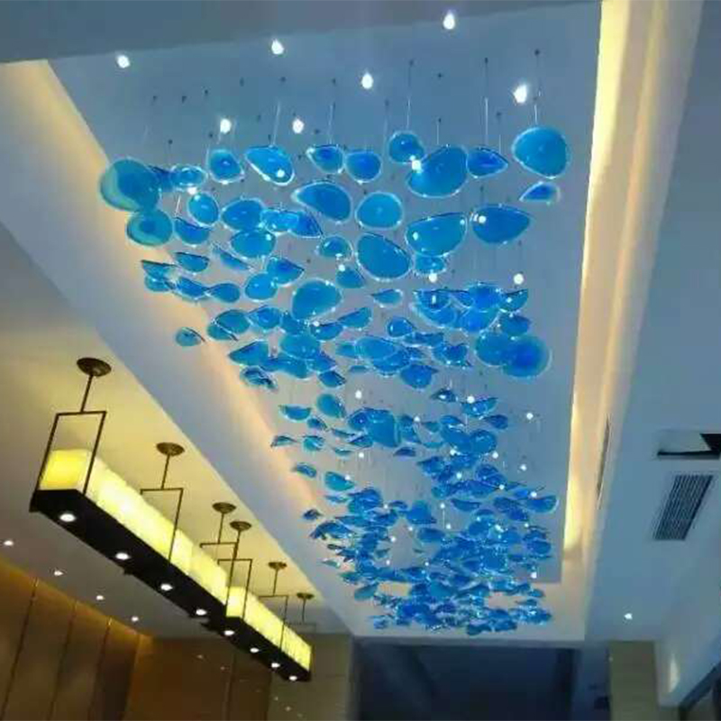 Decorative Glass Hanging Broken Colour Pendant Lamp for Restaurant