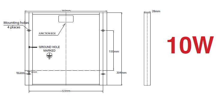 10W Small Size Poly-Crystalline Solar Panel