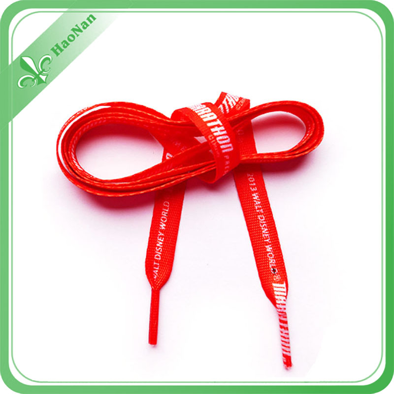 Various Color Eco-Friendly Custom Fabric Silk Screen Logo Shoelace