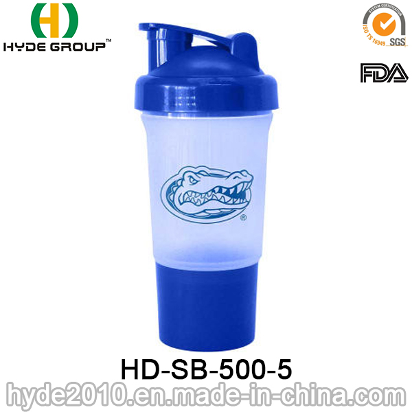 500ml Customized Protein Smart Shaker Bottle, BPA Free PP Plastic Shaker Bottle (HD-SB-500-5)