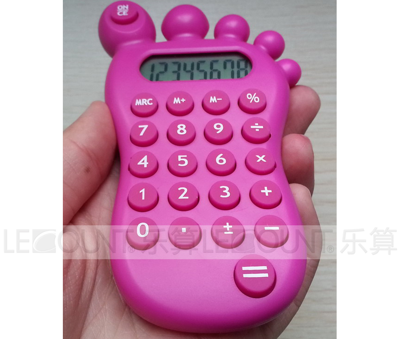 8 Digits Foot Shape Gift Calculator with Various Optional Colors (LC517)