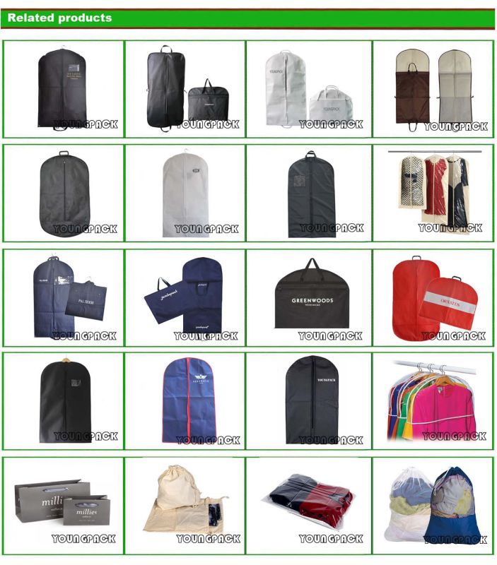 Custom Printed Non-Woven PP Suit Cover Garment Bag