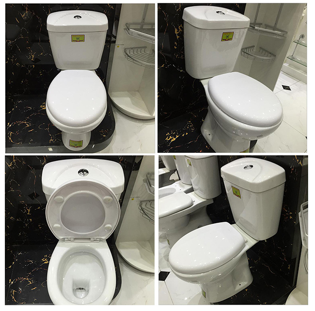 Porcelain White Color Two-Piece Toilets for Bathroom