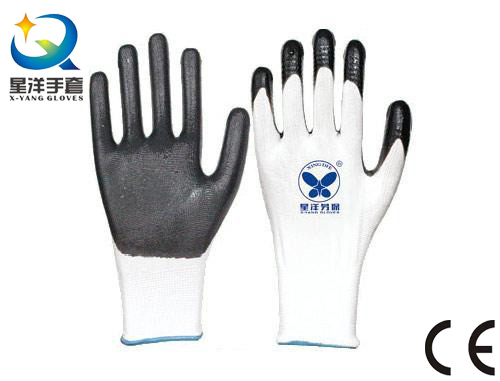 13G Polyester Nitrile Coated, Protective Safety Work Gloves (N7002)