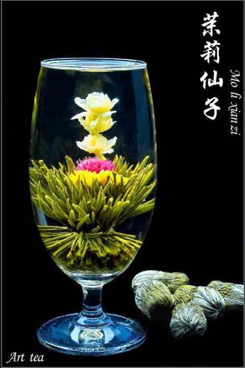 Different Flowers Blooming Tea