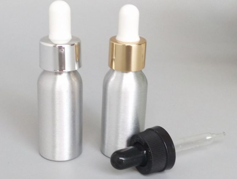 Primary Color Aluminum Dropper Bottle with Aluminum Cap and Pipette