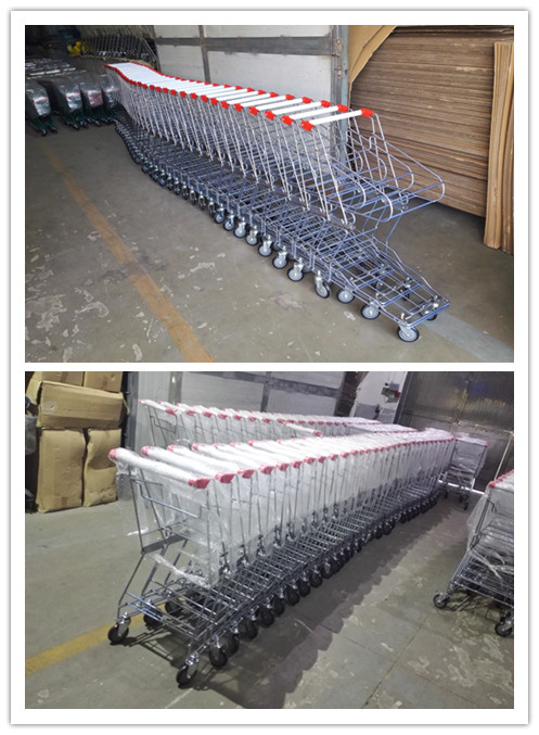 Zinc Plated Basket Trolley with Double Baskets