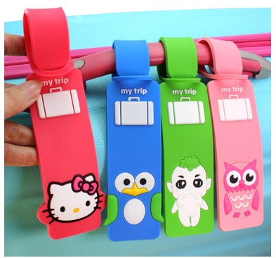 Creative Cartoon Waterproof Silicone Luggage Tags, Label Boarding Luggage Tags