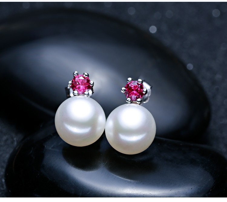 Natural Pearl Set Wedding Gift AAA 9-10mm Button and Drop Freshwater Pearl Set Jewelry