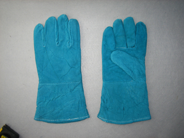 Green Cow Split Leather Welding Work Glove-6502. Gn