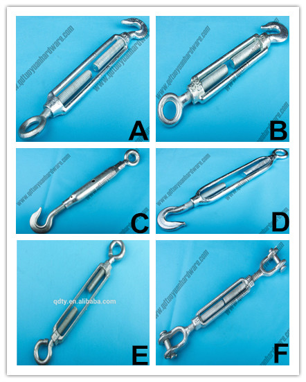 Factory Supplier Electro Galvanized Malleable Commercial Type Turnbuckle Fastener