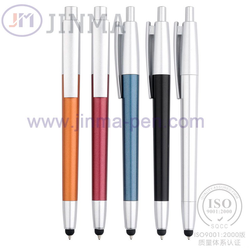 The Promotion Gifts Plastic Ball Pen Jm-6008 with One Stylus Touch