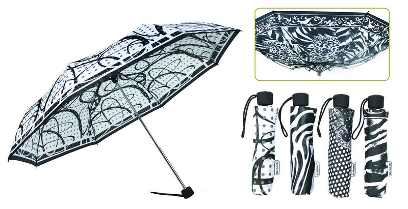 Black&White 3 Fold Windproof Umbrella (YS-3FM21083911R)