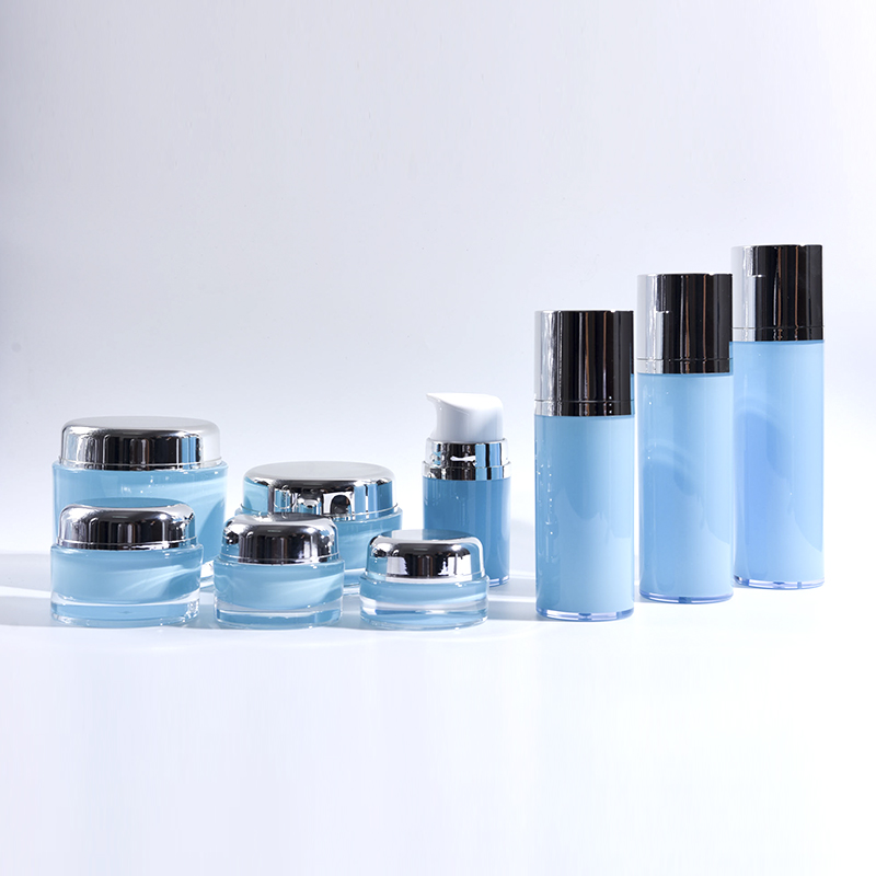 30ml-120ml Cylinder Plastic Acrylic Airless Bottles with Round Acrylic Jars Collection