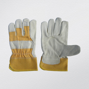 Pig Grain Leather Palm Cotton Back Work Glove