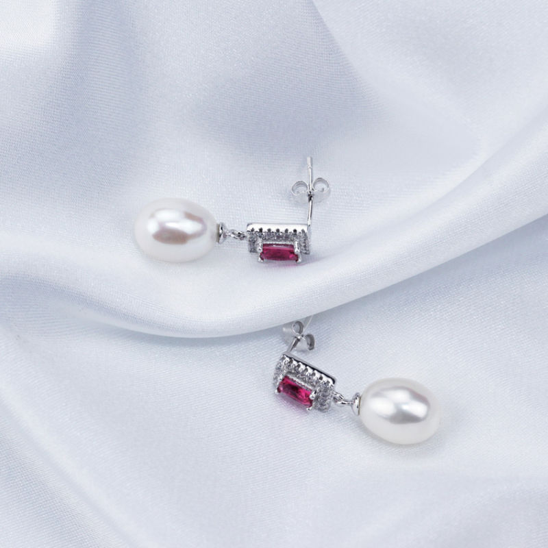 Fresh Water Classic Pearl Earrings AAA Drop 8.5mm Double Sided Pearl Earrings