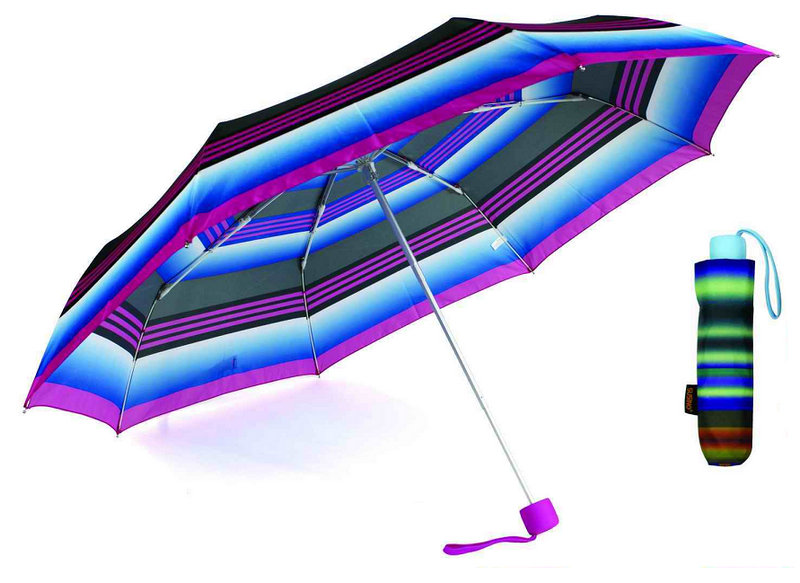 Strip 3 Fold Compact Aluminium Light Umbrella (YS-3FM21083938R)