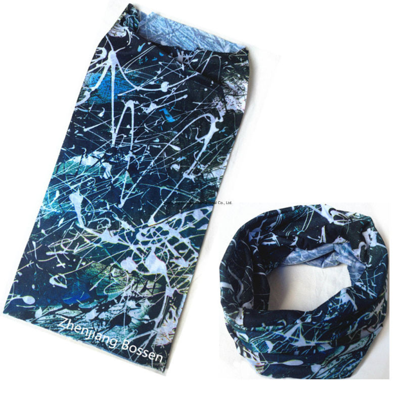 OEM Produce Customized Logo Printed Polyester Microfiber UV Protection Tubular Headscarf