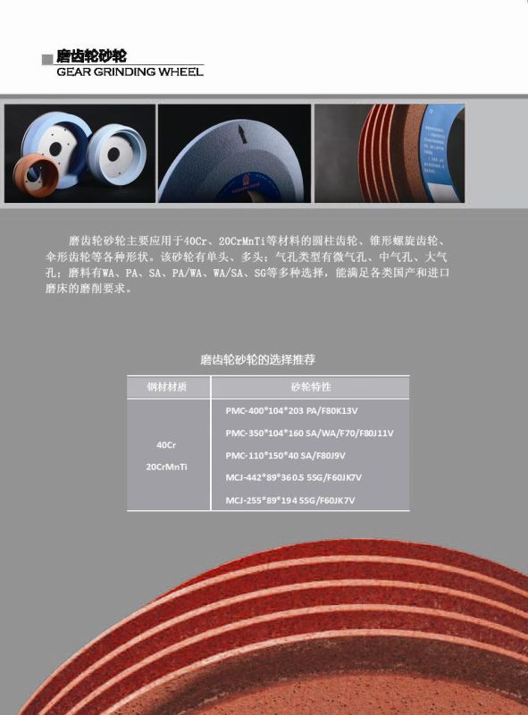 Gear Grinding Wheels, Bonded Abrasives