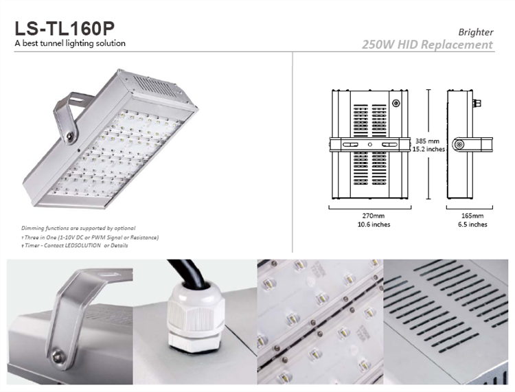 160W High Brightness Flood Light High Power LED Tunnel Light