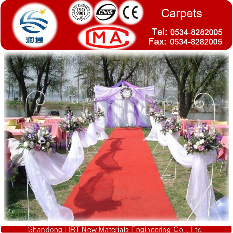 Outside Durable Needle Punch Plain Carpet for Wedding and Celebration