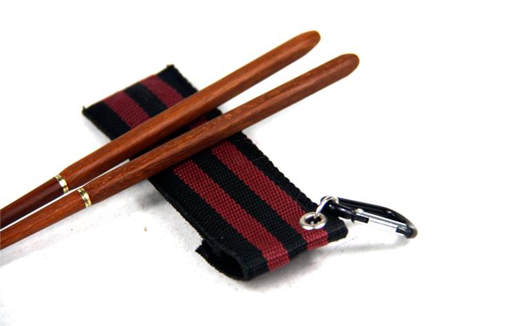 Folding Wooden Chopsticks with Round Wooden Carry Case