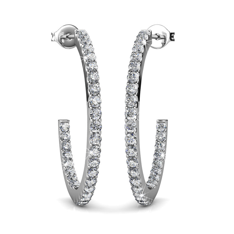 Destiny Jewellery Crystal From Swarovski Simply Hoop Earrings