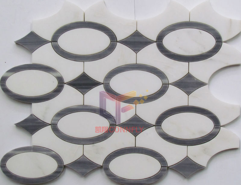 Water Jet Cutting Irregular Pattern Mosaic for Decoration (CFW47)