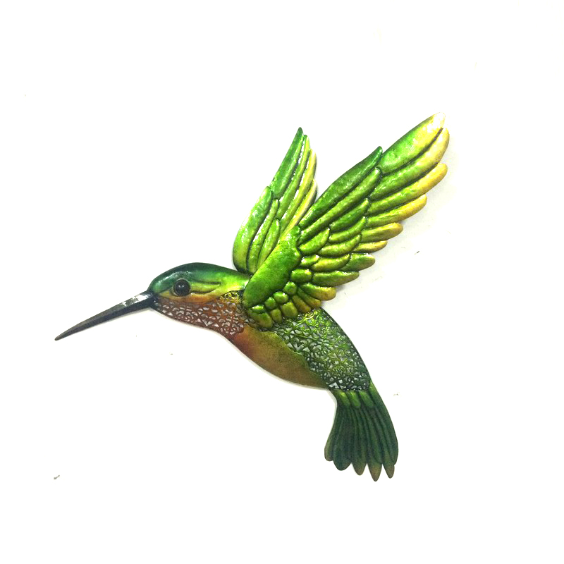 Lively Flying Hummingbird Garden Moulded Metal Wall Decoration