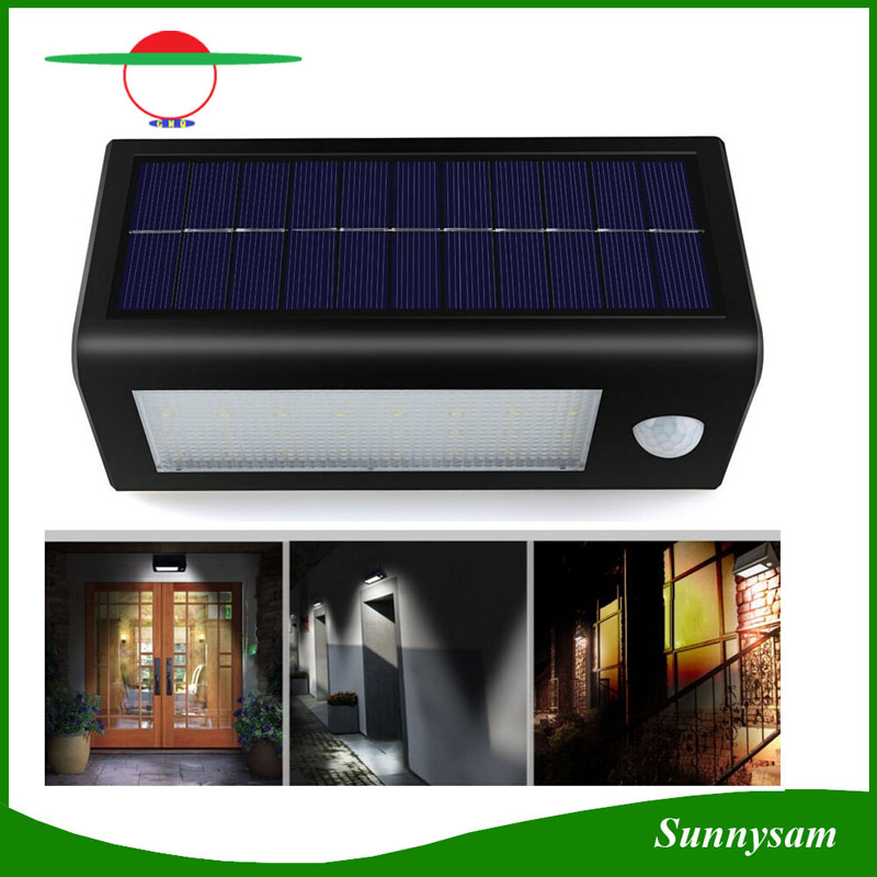 32 LED Super Bright Solar Wall Light Motion Sensor PIR Street Light 3.5W Waterproof 3 Lighting Modes Outdoor Garden Courtyard