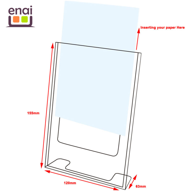 Vertical Advertisement Displayer Plastic Card Stand with Injection Mold Producing