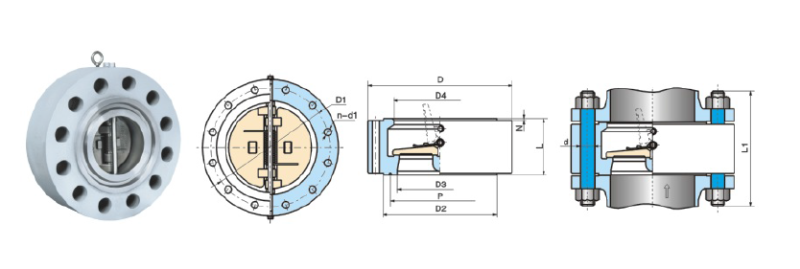 Forging Lug Solid Lug Dual Plate Check Valve