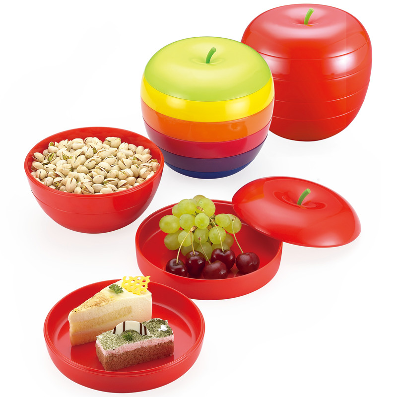 100% Melamine Apple Plates Set Artistic Dish