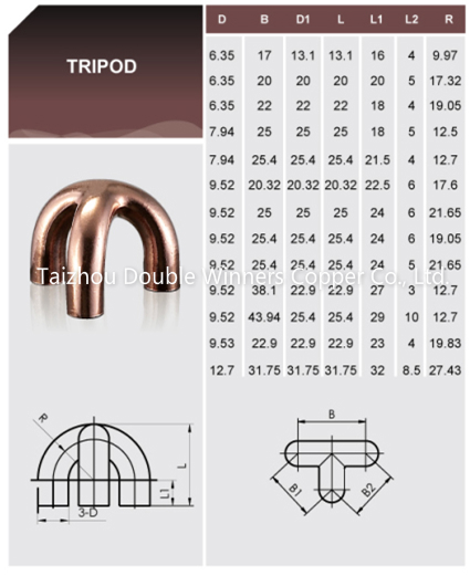 Tripod ACR Copper Pipe Fitting