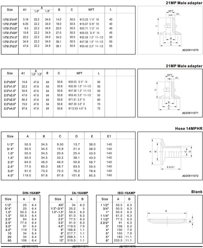 Sanitary NPT Female Clamp Adapter