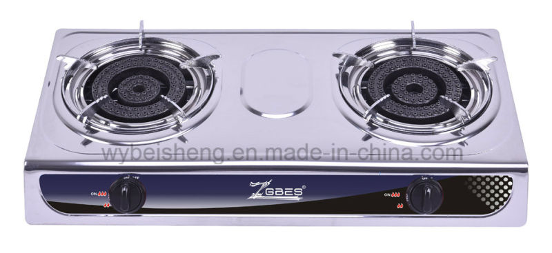 Double Burner Gas Stove, Bigger Fire, Stainless Steel