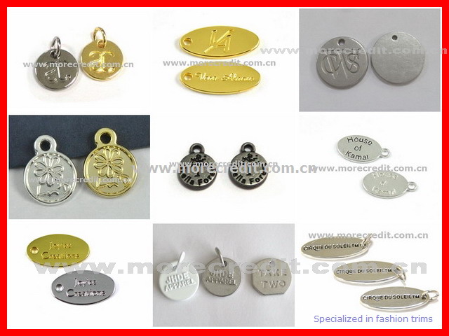 Custom Logo Engraved Metal Tag Charms