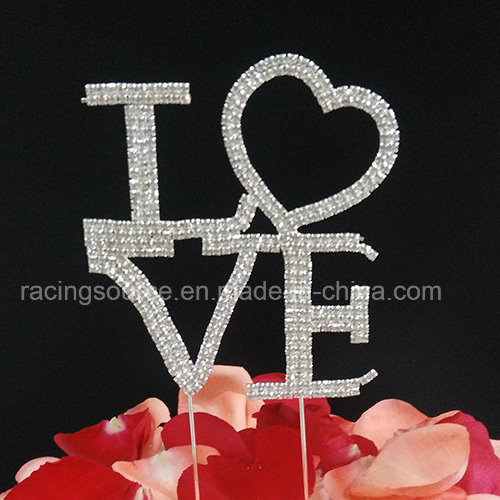 Rhinestone Love Wedding Cake Topper