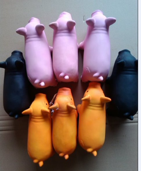 Colorful Latex Pig Shape Squeaker Dog Toy (HN-PT124)