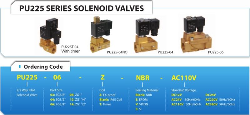 PU225 Series Solenoid Valve, Water Solenoid Valve