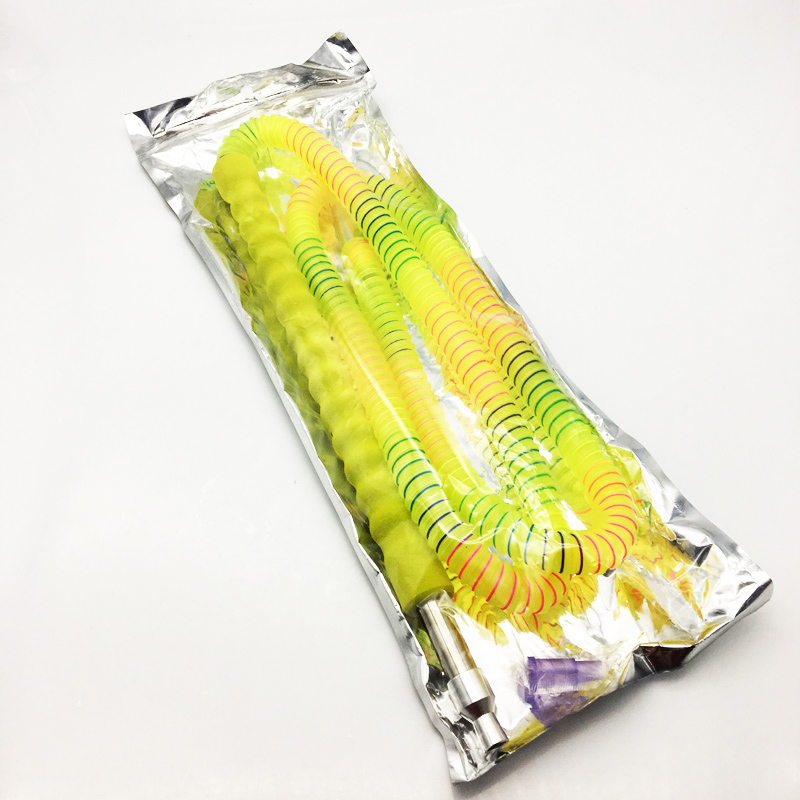 1.8m Yellow Acrylic Hookah Shisha Hose with Glass Mouthpiece (ES-HH-011-1)