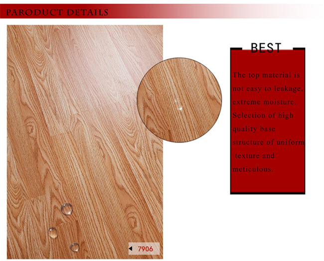 Commercial Embossed Walnut Parquet Wooden Laminate Wood Laminated Flooring