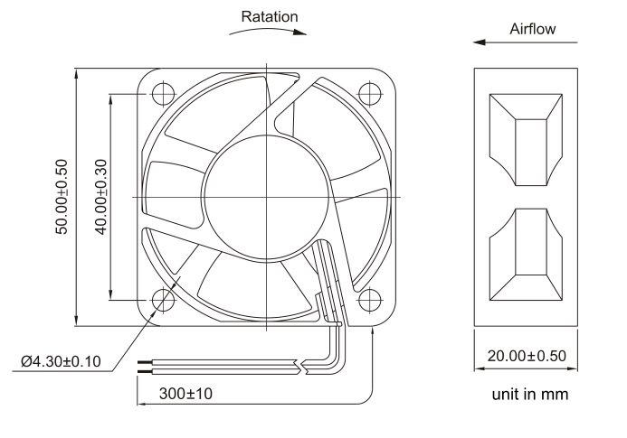 High Air Impedance Axial Fan DC5020 for High Temperature environment Cooling Fan