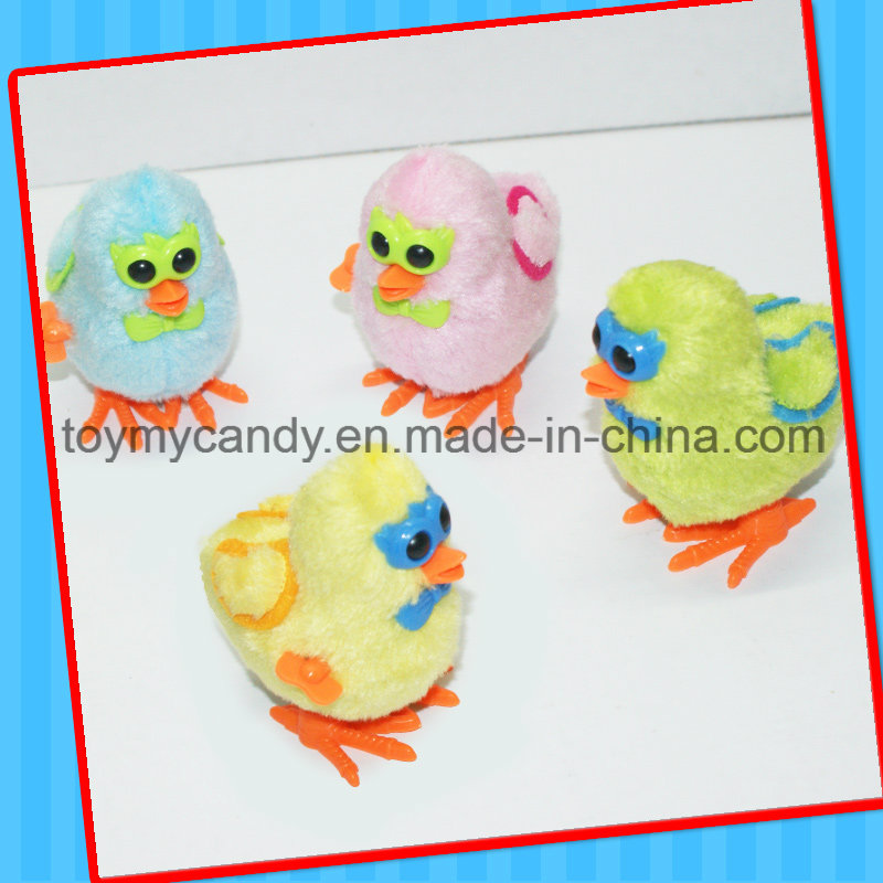 Wind up Double Wing Cartoon Glasses Plush Chicken Toy