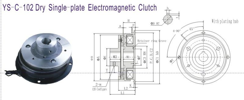 12nm Ys-C-1.2-102 Dry Single-Plate Electromagnetic Clutch