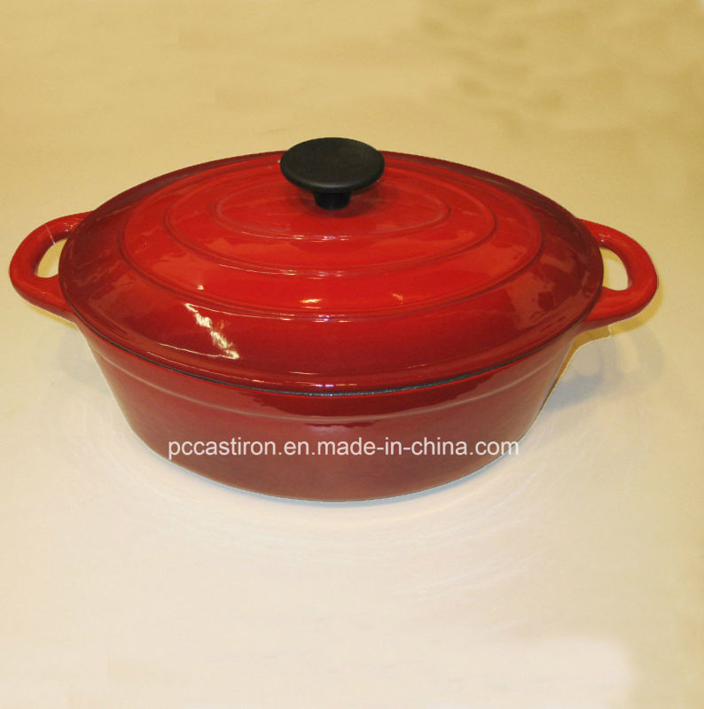 LFGB, CE, FDA, SGS Qualified Cast Iron Oval Casserole with Enamel Coating