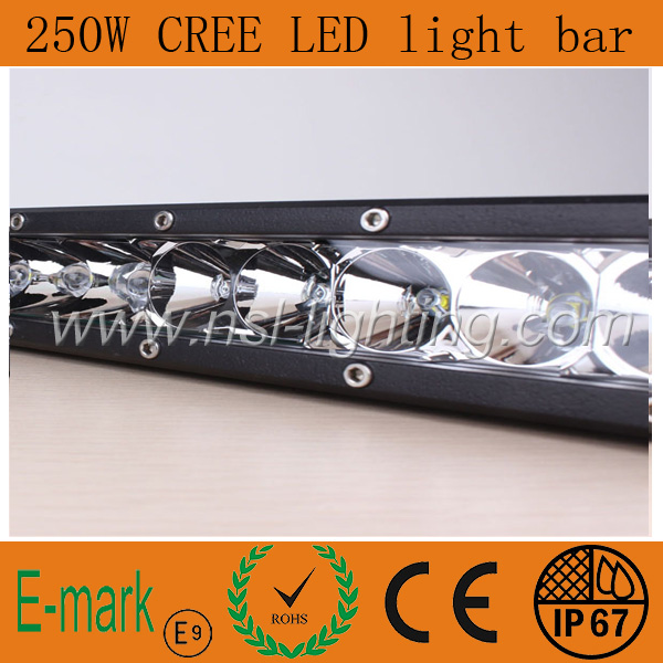 53inch New Item 250W CREE LED Light Bar, Spot Flood Combo 5W X 25PCS Auto Car Truck 4X4 Jeep Offroad Driving Fog Head Working Lamp NSL-25050m-250W IP67 CE RoHS