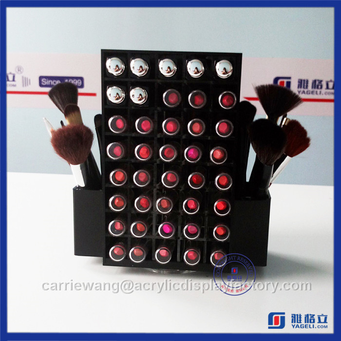 Fashionable Black Rotating Acrylic Lipstick Stand with 48 PCS