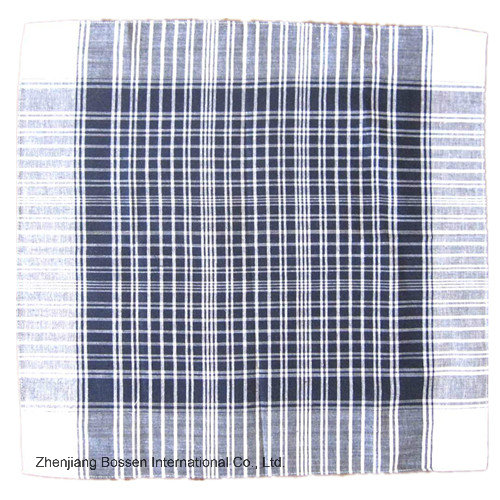 Customized Logo Printed Yarn Dyed Cotton Checked Men's Handkerchief